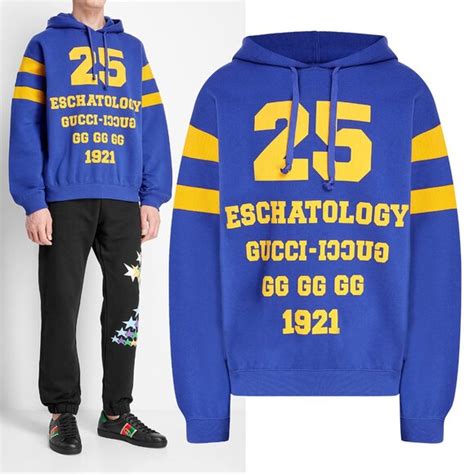 gucci 25 eschatology hoodie|Sweatshirt with '25 Gucci Eschatology and Blind for Love 1921 ' print.